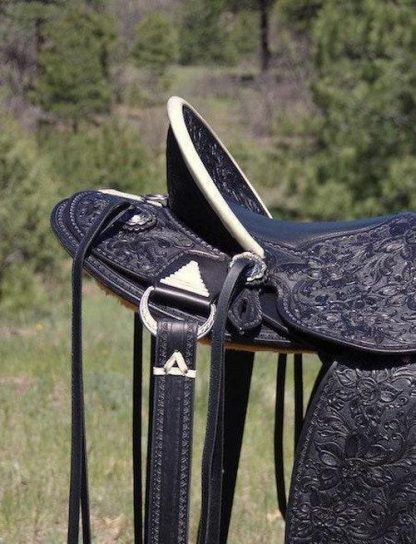 Full Carved And Tooled Western Hot Seat Leather Horse Pleasure Trail Saddle Collection Head Stall Brest Collar And Reins Included /Free Ship - Image 8