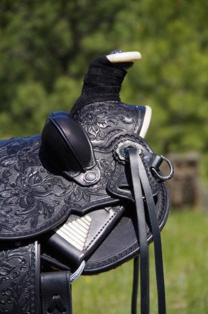 Full Carved And Tooled Western Hot Seat Leather Horse Pleasure Trail Saddle Collection Head Stall Brest Collar And Reins Included /Free Ship - Image 2