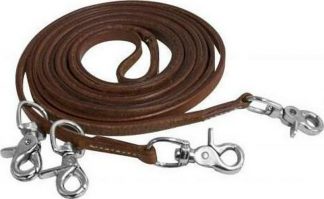 Harness Leather Draw Reins With 4 Scissor Snaps. 3/8  X 11ft.