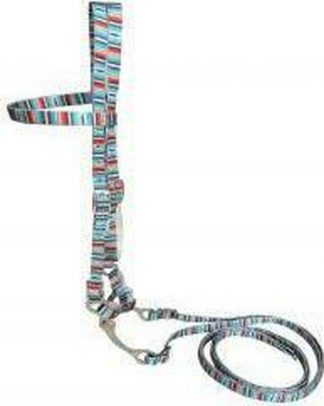 Horse Size Premium Nylon Browband Headstall And Reins With Bit With A Serape Print Design
