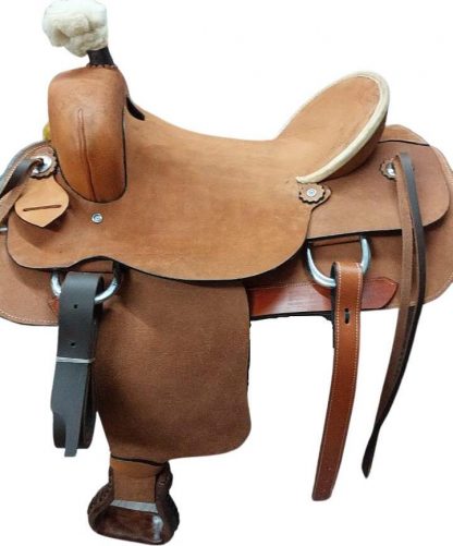 Roping Roper Sale 40% Off 15" inch Saddle Western Roughout Leather - Heavy Duty - Hard Seat - Image 3