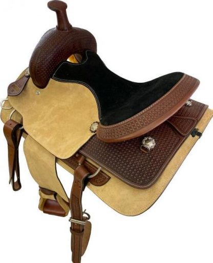 Roping Roper Sale 20% Off 16  Style Saddle With Rough Out Fender And Jockies With Padded Black Suede Seat - Image 2