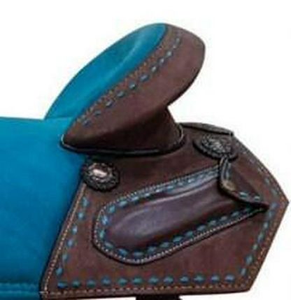 Sale 20% Off 15  Or 16  Treeless Saddle With Turquoise Colored Padded Seat And Buckstitch Trim - Image 2