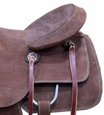 Sale 20% Off 16" 17" Roping Saddle Western - All Dark Oiled Roughout Leather - Image 2