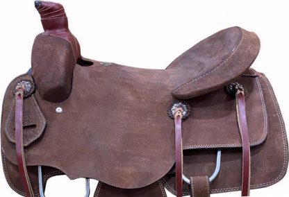 Sale 20% Off 16" 17" Roping Saddle Western - All Dark Oiled Roughout Leather