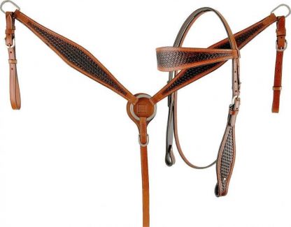 Sale 20% Off 16  Wade Style Medium Oil Economy Roping Saddle Set With Basket Weave Tooling - Image 2