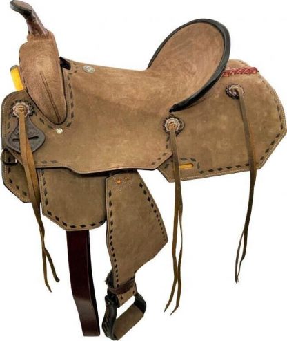 Sale 20% Off 17  Chocolate Roughout Barrel Saddle, With Black Buckstitch