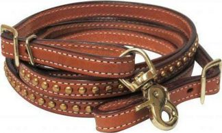 Sale 20% Off 1/2  X 8ft Cow Leather Brass Studded Contest Rein.