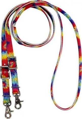 Sale 20% Off 3/4  X 8ft Tie Dye Nylon Contest Rein With Scissor Snap End