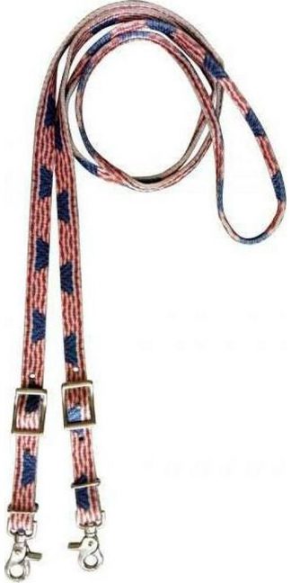 Sale 20% Off 3/4  X 8ft American Flag Nylon Contest Rein With Scissor Snap End