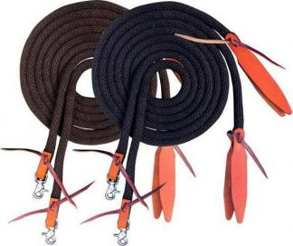 Sale 20% Off 8ft Round Braided Nylon Split Reins With Leather Poppers.