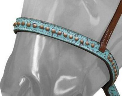 Sale 20% Off Adjustable Teal Filigree Noseband And Tie Down - Image 2