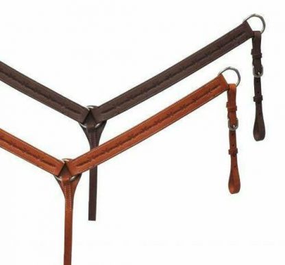 Sale 20% Off Argentina Cow Leather Breast Collar With Barbed Wire Tooled Design.