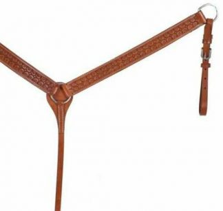 Sale 20% Off Argentina Cow Leather Breast Collar With Scalloped Tooled Design