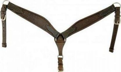 Argentina cow leather basket tooled breastcollar