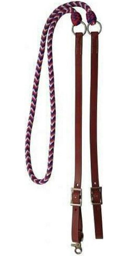 Sale 20% Off Braided Red, White, And Blue Nylon And Leather Contest Reins.