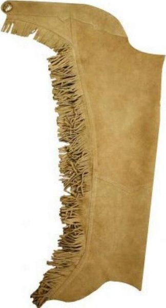 Sale 20% Off Custom Hand Made Chaps - LIGHT Suede Leather + Fringes - Engraved Concho - New