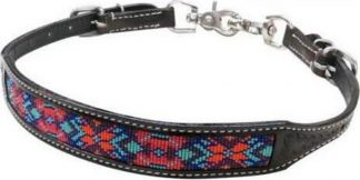 Sale 20% Off Dark Chocolate Argentina Cow Leather Wither Strap With Beaded Inlay.