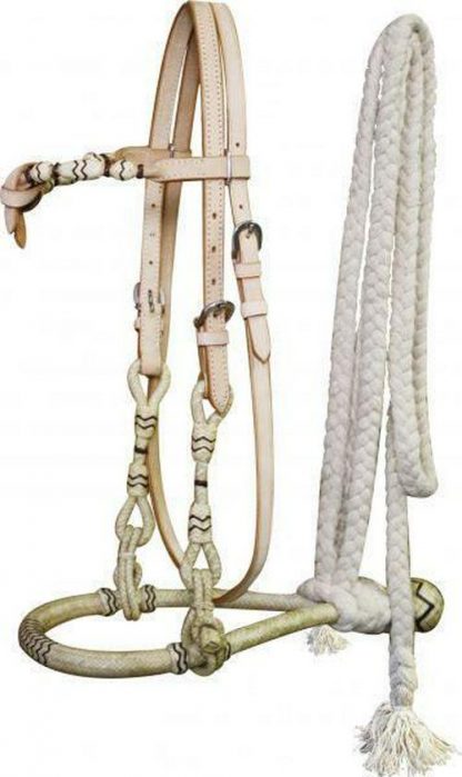 Sale 20% Off Fine Quality Rawhide Core Show Bosal With A Cotton Mecate Rein - Image 2