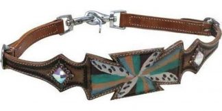 Sale 20% Off Hand Painted Cross Wither Strap With Crystal Rhinestone Conchos.