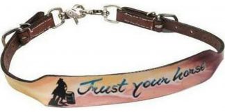 Sale 20% Off Hand Painted   Finish Strong  Wither Strap With Barrel Racer Design.