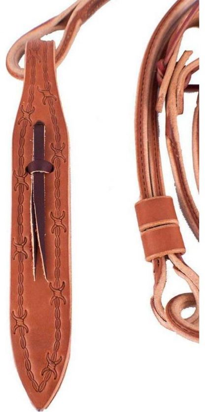 Sale 20% Off Harness Leather Romal Reins With Barbwire Popper. - Image 2