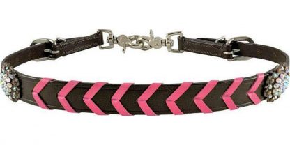Leather wither strap with colorful rawhide lacing - Image 5
