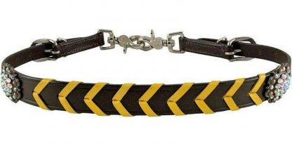 Leather wither strap with colorful rawhide lacing - Image 4