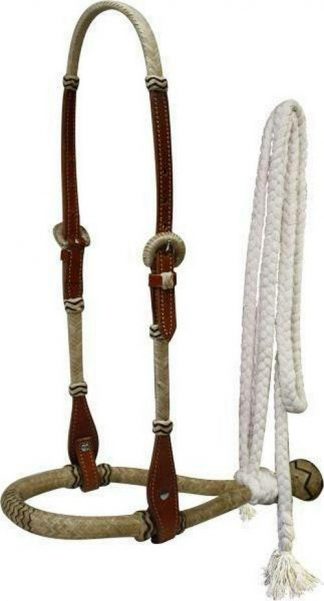 Sale 20% Off Leather Rawhide Braided Show Bosal With Cotton Mecate Reins