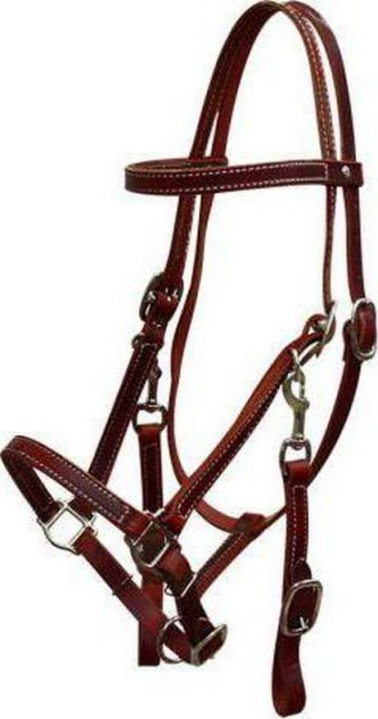 Sale 20% Off Leather Halter Bridle Combination With Reins - Image 3