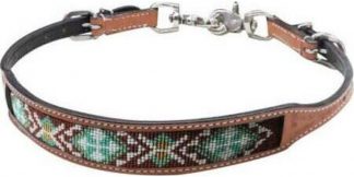 Sale 20% Off Light Argentina Cow Leather Wither Strap With Beaded Inlay.