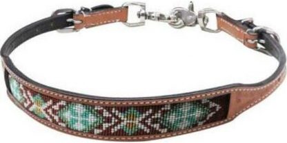 Sale 20% Off Light Argentina Cow Leather Wither Strap With Beaded Inlay.