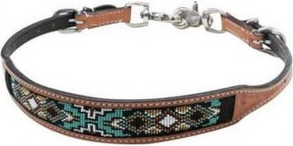 Sale 20% Off Medium Argentina Cow Leather Wither Strap With Beaded Inlay.