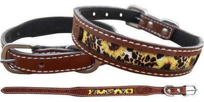 Medium Oil Whither strap with printed sunflower and cheetah design - Image 2