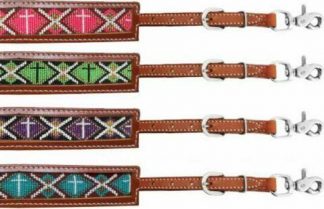 Sale 20% Off Medium Leather Wither Strap With Beaded Inlay.