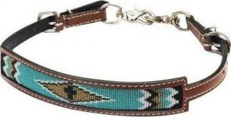 Sale 20% Off Medium Leather Wither Strap With Beaded Inlay.