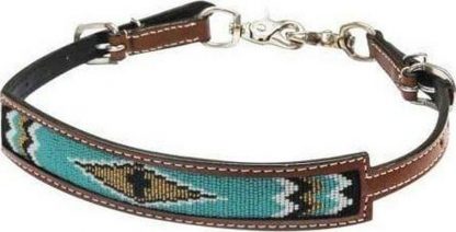 Sale 20% Off Medium Leather Wither Strap With Beaded Inlay.