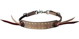 Sale 20% Off Roughout Leather Wither Strap With Natural Buckstitch Trim.
