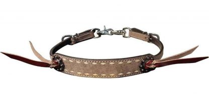 Sale 20% Off Roughout Leather Wither Strap With Natural Buckstitch Trim.