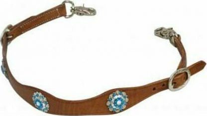 Sale 20% Off Scalloped Leather Wither Strap With Crystal Rhinestone Conchos - Image 3