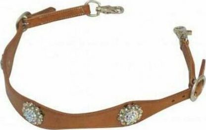 Sale 20% Off Scalloped Leather Wither Strap With Crystal Rhinestone Conchos - Image 4