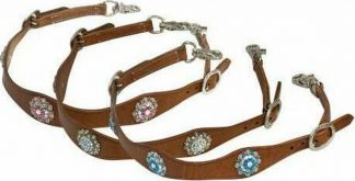 Sale 20% Off Scalloped Leather Wither Strap With Crystal Rhinestone Conchos
