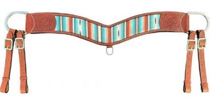 Serape Southwest print leather tripping collar