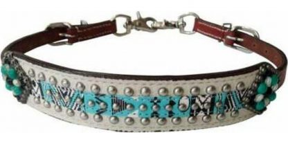 Sale 20% Off Teal/White Navaho Print Wither Strap.