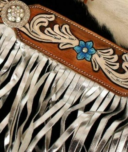 Sale 20% Off Western Horse Bling! Leather Tack Set Bridle Headstall + Breast Collar + Fringes 3 Piece Horse Tack Set - Image 2