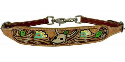 Sale 20% Off Wither Strap With Painted Skull And Floral Design
