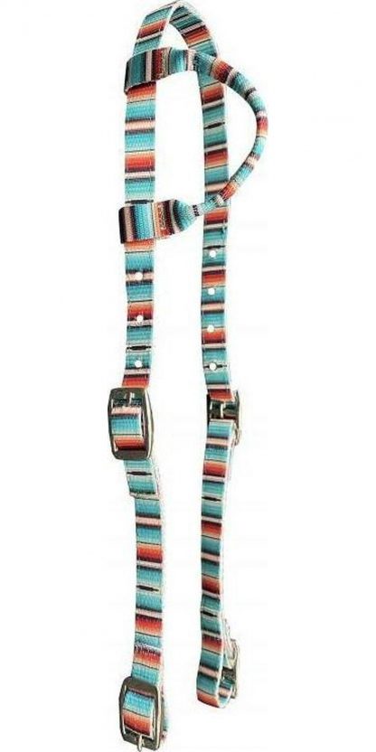 Teal Serape Nylon One Ear Headstall