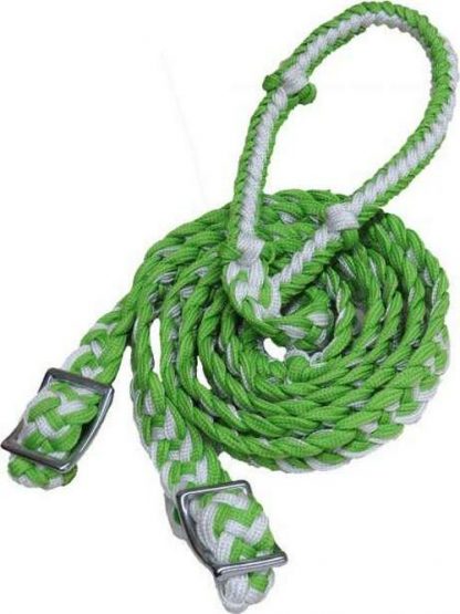 Braided Nylon Barrel Reins With Easy Grip Knots. - Image 7
