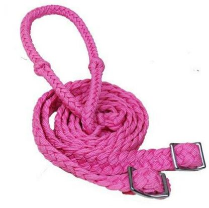 Braided Nylon Barrel Reins With Easy Grip Knots. - Image 5