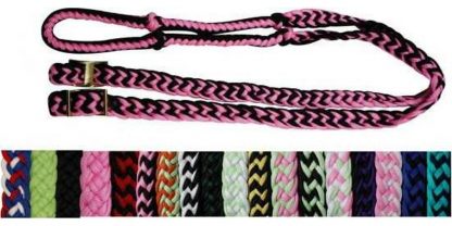 Braided Nylon Barrel Reins With Easy Grip Knots.